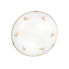 Applique murale Kolarz Nonna en verre, blanc et doré, 2 lumières, Ø 40 cm, 60 W, hauteur 9 cm