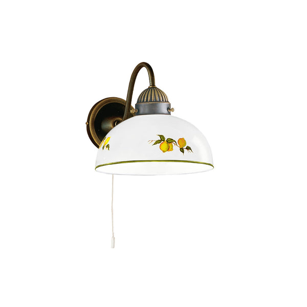 Applique murale Kolarz Nonna en laiton, blanc, Ø 20 cm, 75 W