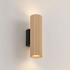 Applique murale Stralino en bois, noir, 2 lumières, hauteur 22 cm