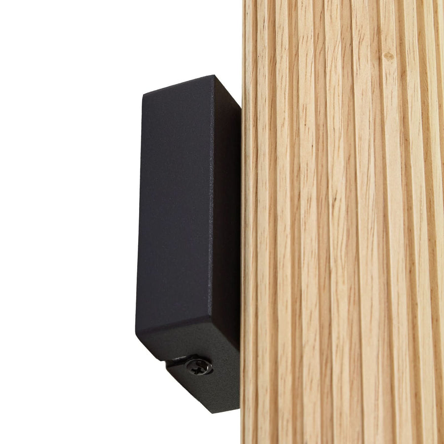 Applique murale Stralino en bois, noir, 2 lumières, hauteur 22 cm