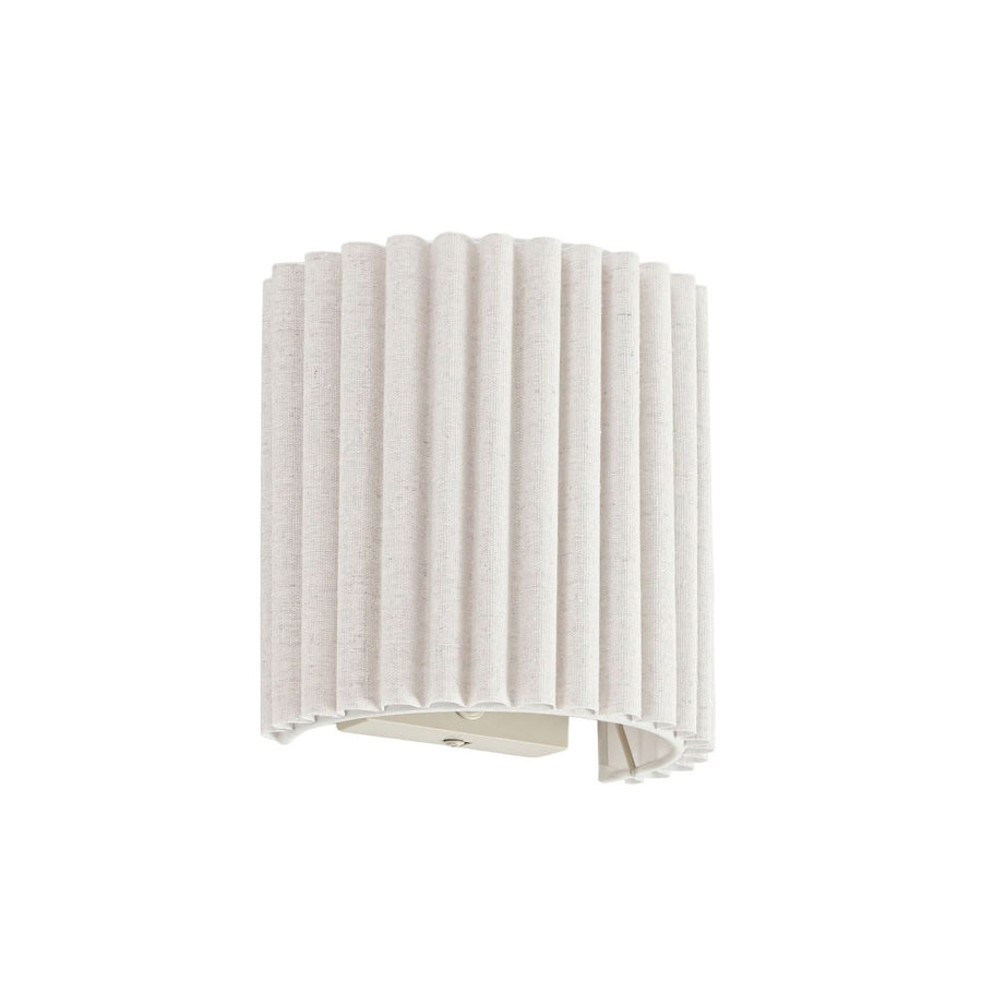 Applique murale Libbie en lin, crème, hauteur 20 cm