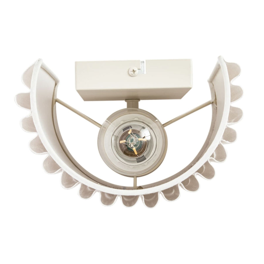 Applique murale Libbie en lin, crème, hauteur 20 cm