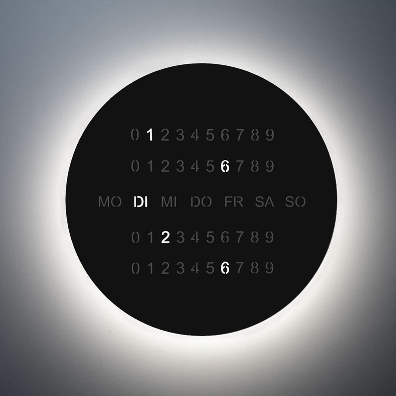 Applique murale LED Blade O'clock en aluminium, noir, Ø 59 cm