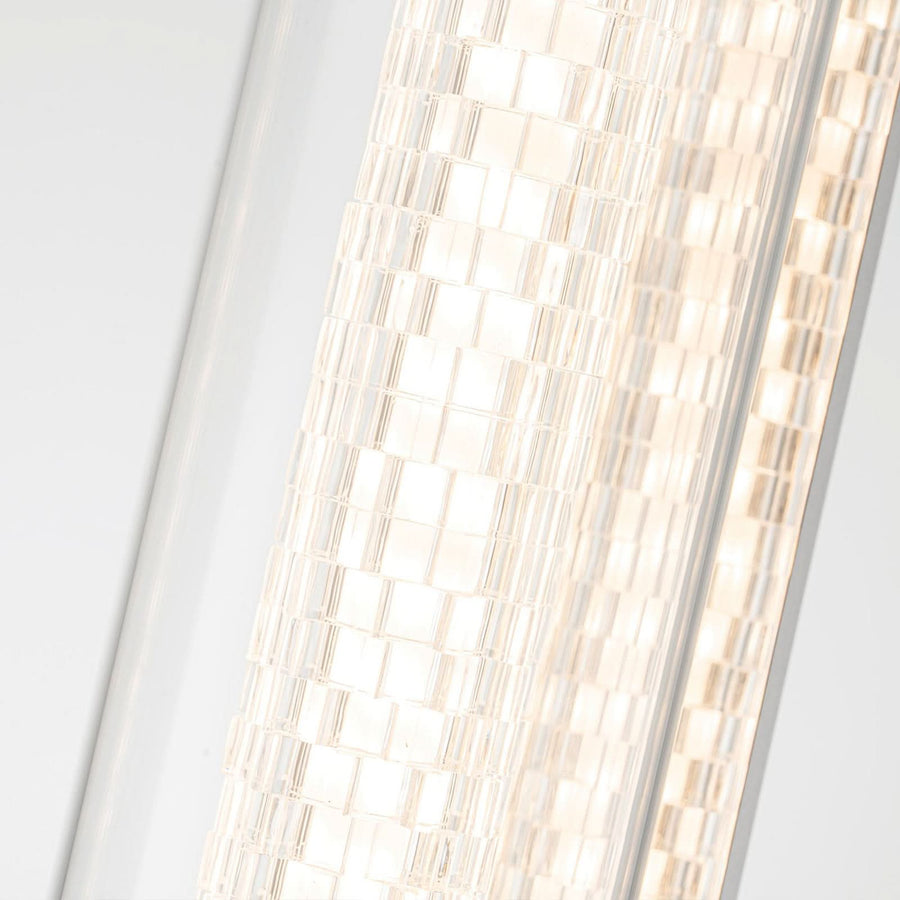 Applique murale LED Espada en verre, chromé poli et transparent, hauteur 14 cm, IP44