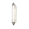 Applique murale LED Espada en verre, chromé poli et transparent, hauteur 14 cm, IP44