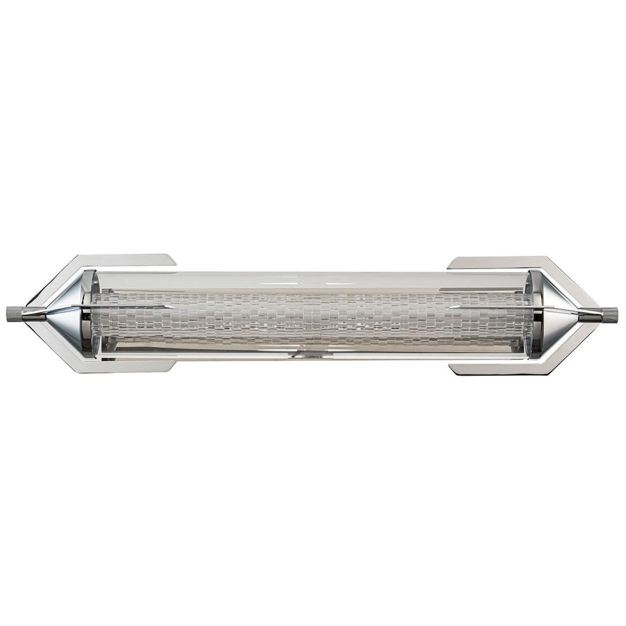 Applique murale LED Espada en verre, chromé poli et transparent, hauteur 14 cm, IP44