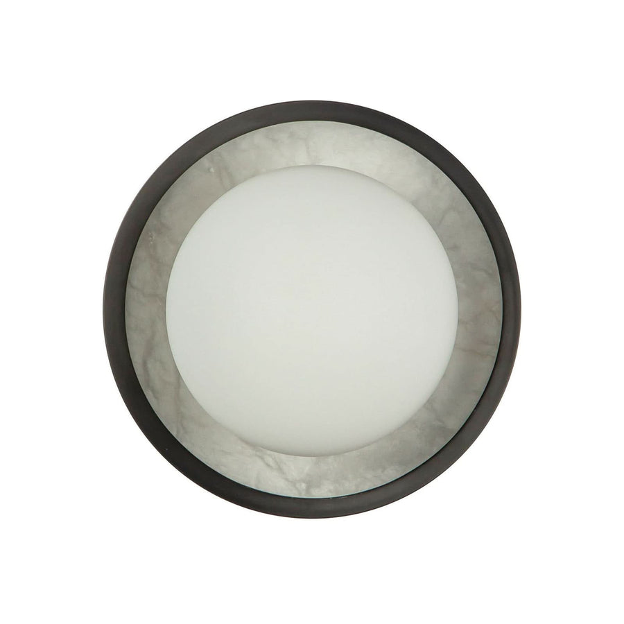Applique murale LED Alonso en verre, bronze et blanc satiné, Ø 21,6 cm