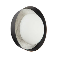 Applique murale LED Alonso en verre, bronze et blanc satiné, Ø 21,6 cm