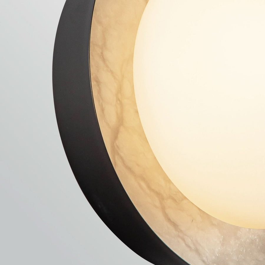 Applique murale LED Alonso en verre, bronze et blanc satiné, Ø 21,6 cm