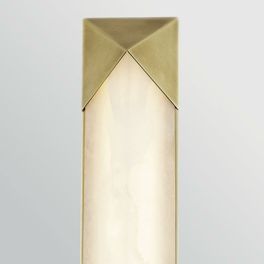 Applique murale LED Caesar en acier, laiton ancien et crème marbré, hauteur 63,5 cm