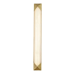 Applique murale LED Caesar en acier, laiton ancien et crème marbré, hauteur 63,5 cm