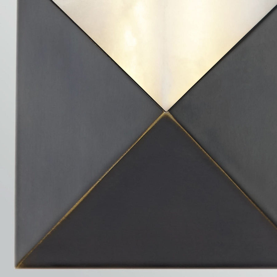 Applique murale LED Caesar en acier, bronze et crème marbré, hauteur 30,5 cm