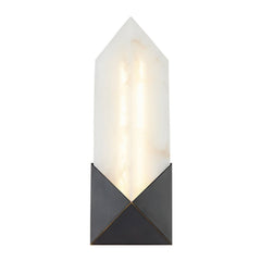 Applique murale LED Caesar en acier, bronze et crème marbré, hauteur 30,5 cm