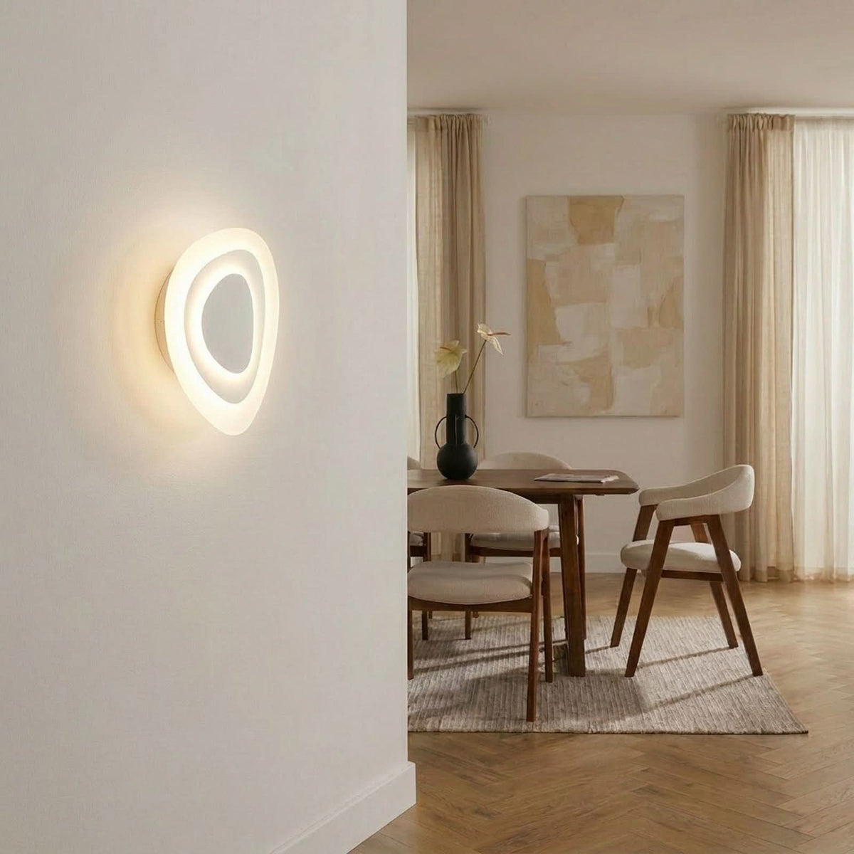 Applique murale LED Delar en métal, blanc, hauteur 25 cm