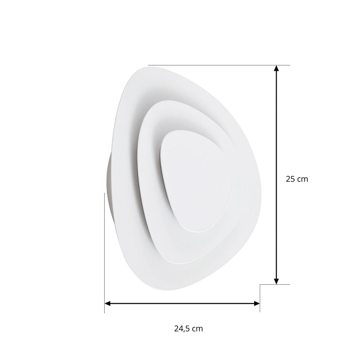 Applique murale LED Delar en métal, blanc, hauteur 25 cm