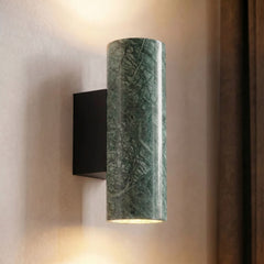 Applique murale Tavira en marbre, vert marbré, 2 lumières, hauteur 23 cm