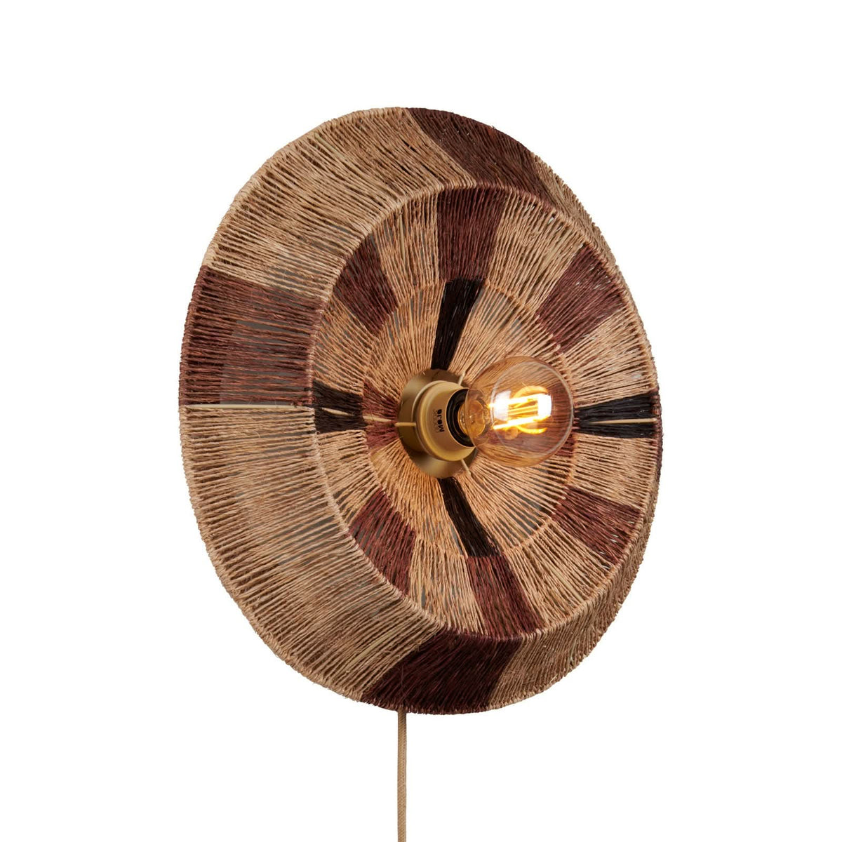 Applique murale Serengeti en tissu, marron et beige, Ø 45 cm