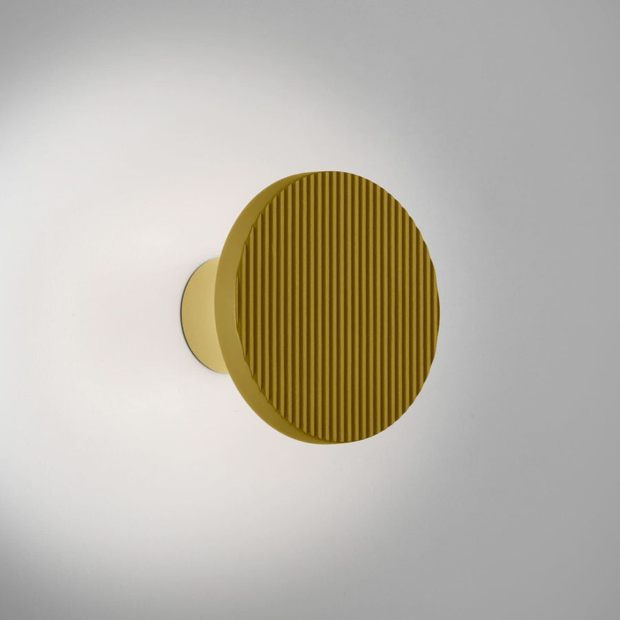 Applique murale LED Arid A/01 en aluminium, jaune, Ø 14 cm, IP44