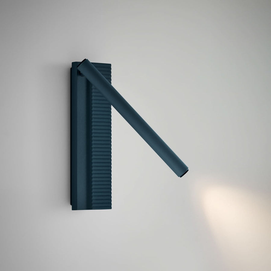 Applique murale LED Arid A/02 en aluminium, bleu, hauteur 20 cm