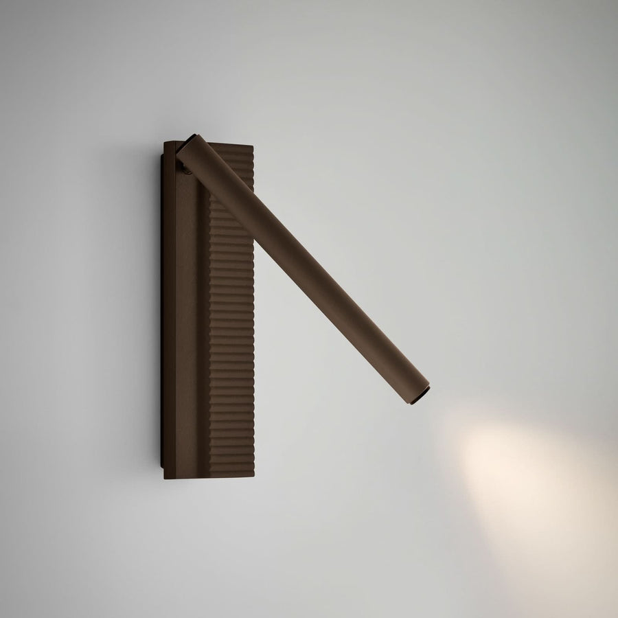 Applique murale LED Arid A/02 en aluminium, marron, hauteur 20 cm