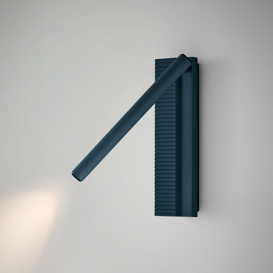 Applique murale LED Arid A/03 en aluminium, bleu, hauteur 20 cm