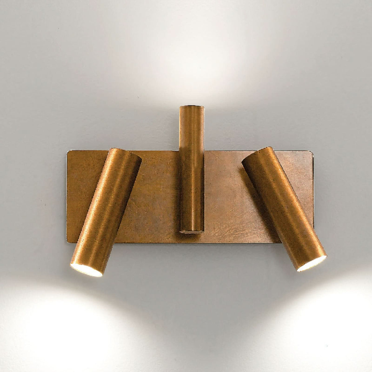 Applique murale 7542 en laiton, 2 lumières, hauteur 27 cm, laiton patiné