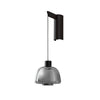 Applique murale LED Drep A/01 en verre, gris fumée teinté et noir, hauteur 39,8 cm
