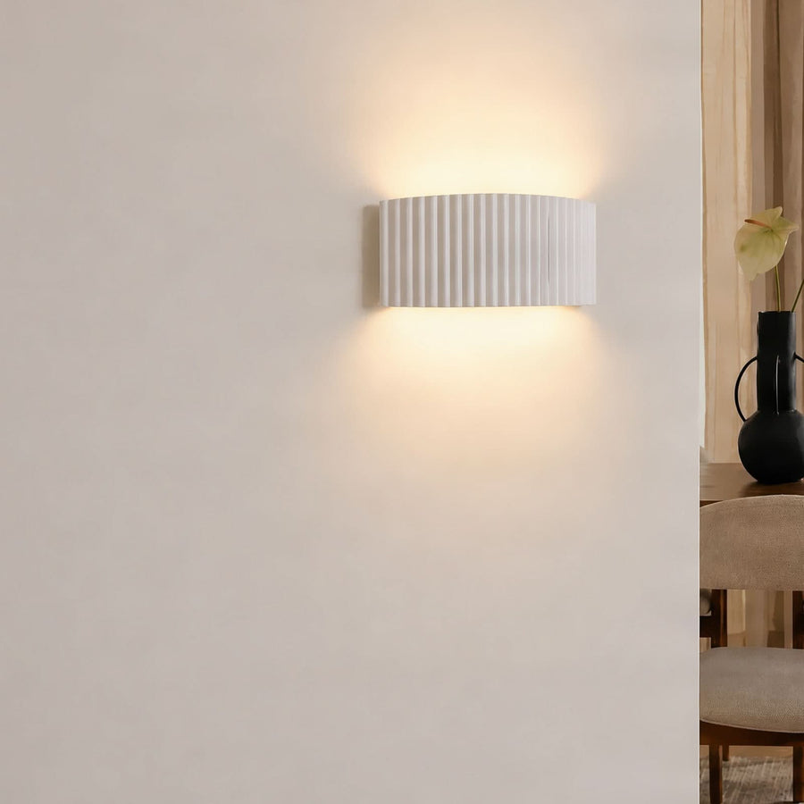 Applique murale Naike en plâtre, blanc, 2 lumières, hauteur 15 cm, 8 W
