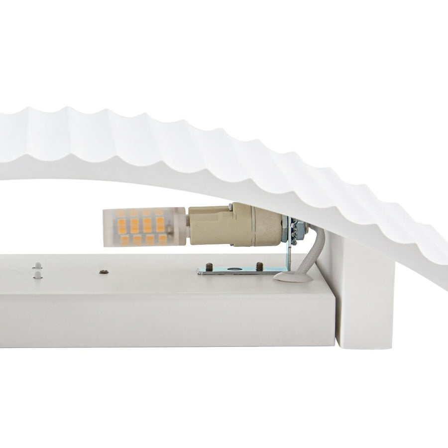 Applique murale Naike en plâtre, blanc, 2 lumières, hauteur 15 cm, 8 W