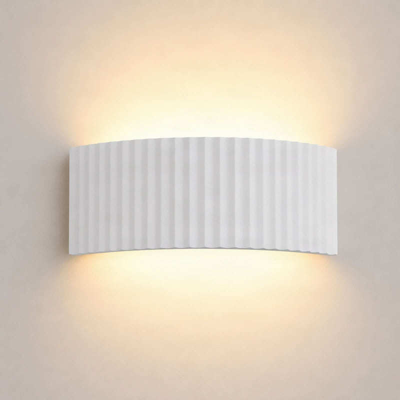 Applique murale Naike en plâtre, blanc, 2 lumières, hauteur 15 cm, 8 W