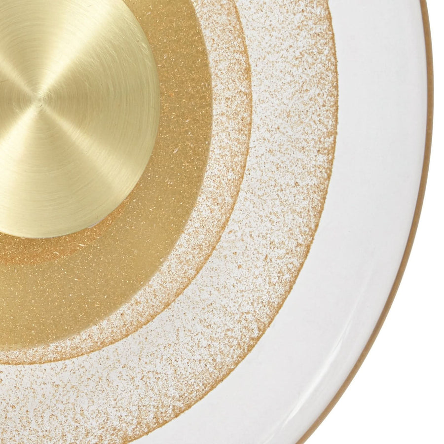 Applique murale LED Sepian en verre, doré et transparent, Ø 20 cm