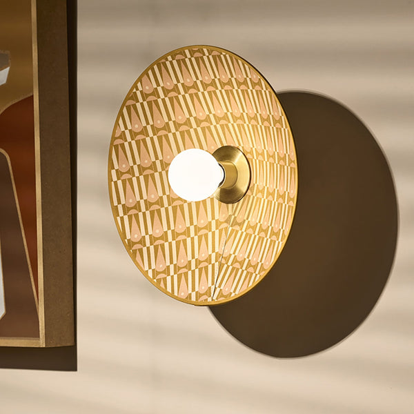 Applique murale Gatsby en tissu, beige et marron clair, Ø 40 cm