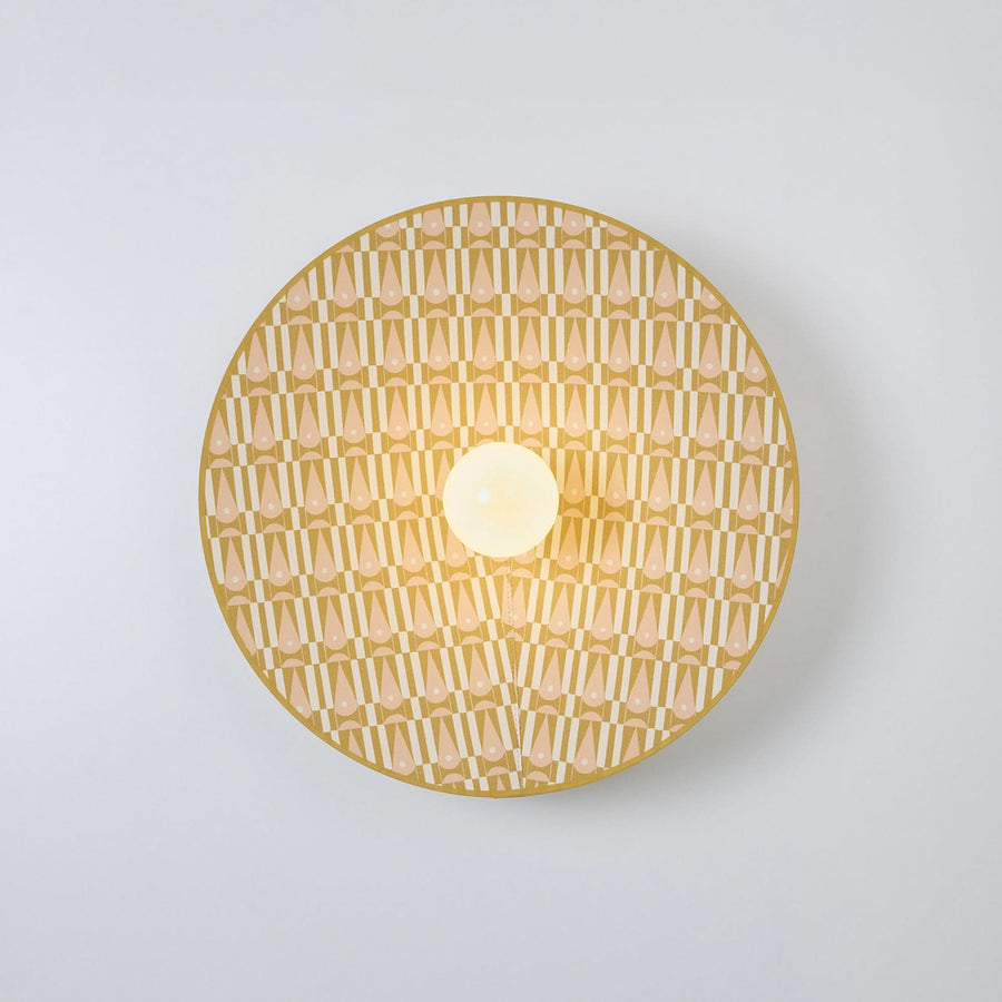 Applique murale Gatsby en tissu, beige et marron clair, Ø 50 cm
