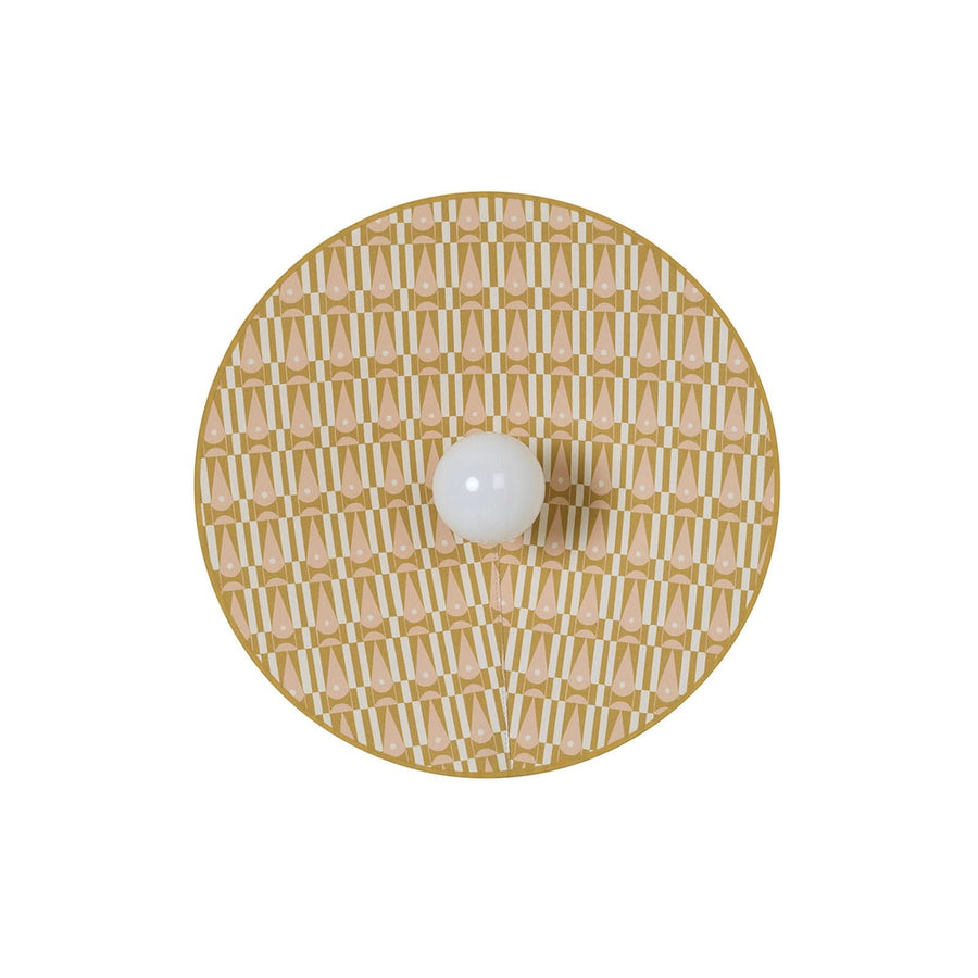 Applique murale Gatsby en tissu, beige et marron clair, Ø 50 cm
