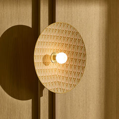 Applique murale Gatsby en tissu, beige et marron clair, Ø 60 cm