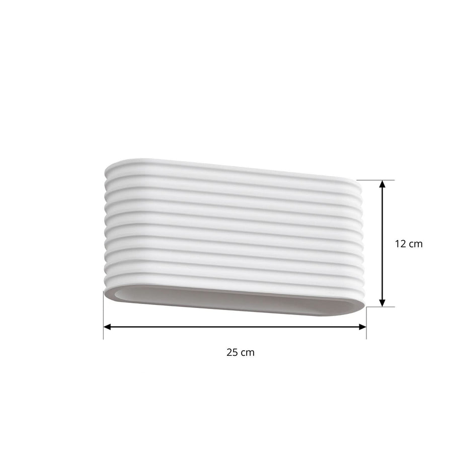 Applique murale Jurupa en plâtre, blanc, 2 lumières, hauteur 12 cm