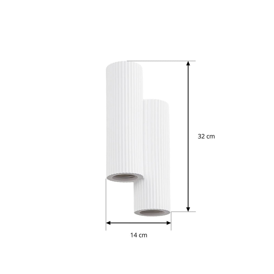 Applique murale Piper en plâtre, blanc, 4 lumières, hauteur 32 cm