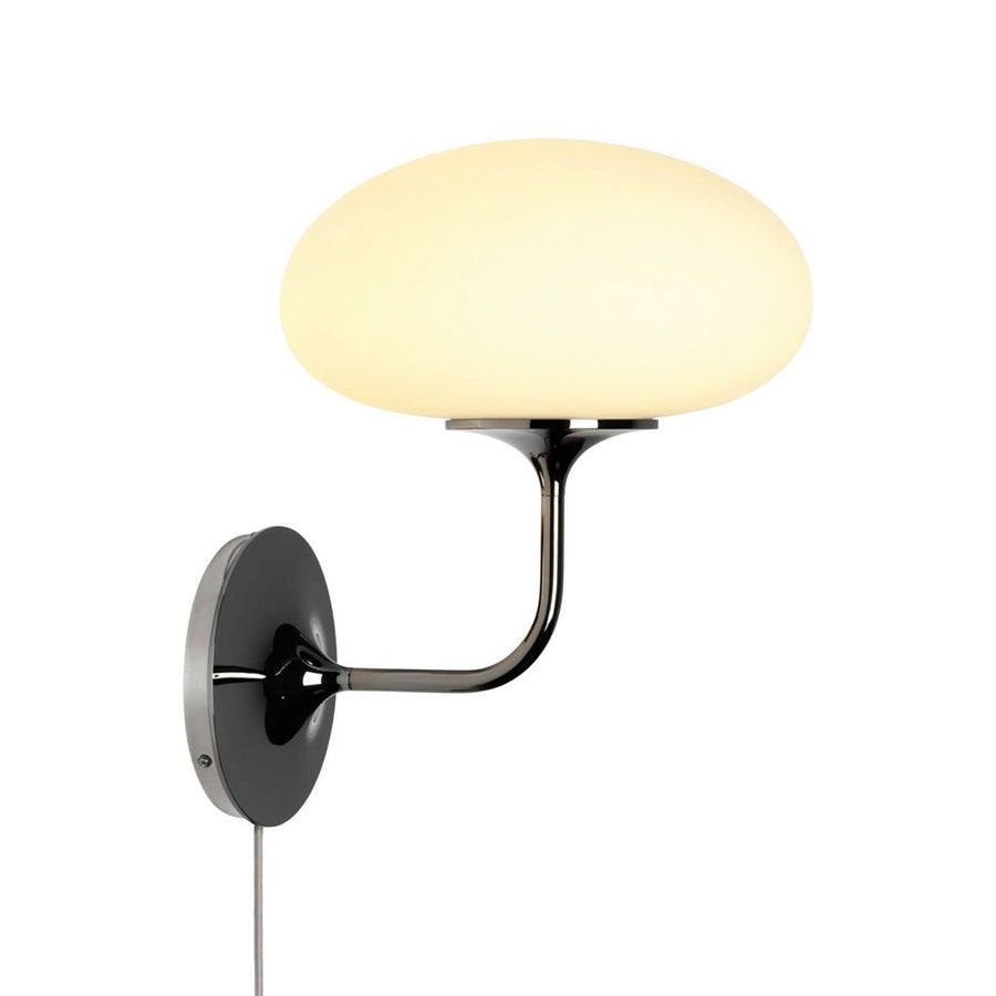 Applique murale Stemlite en verre, noir chromé et blanc, Ø 32 cm