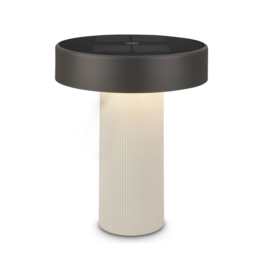 Lampe solaire d'extérieur LED Poga, blanc et anthracite, Ø 16 cm, IP44
