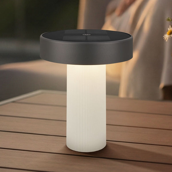 Lampe solaire d'extérieur LED Poga, blanc et anthracite, Ø 16 cm, IP44