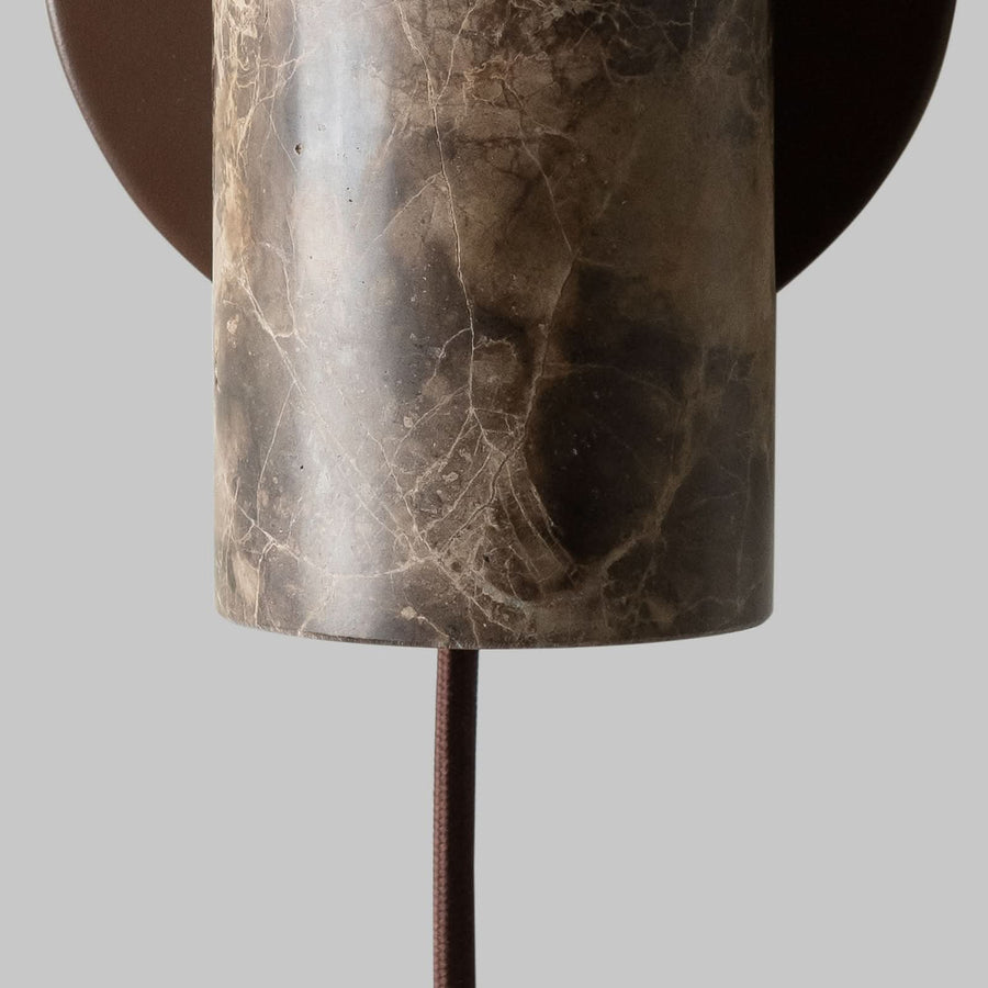 Applique murale Tivoli en pierre, marron, 2 lumières, Ø 9,5 cm