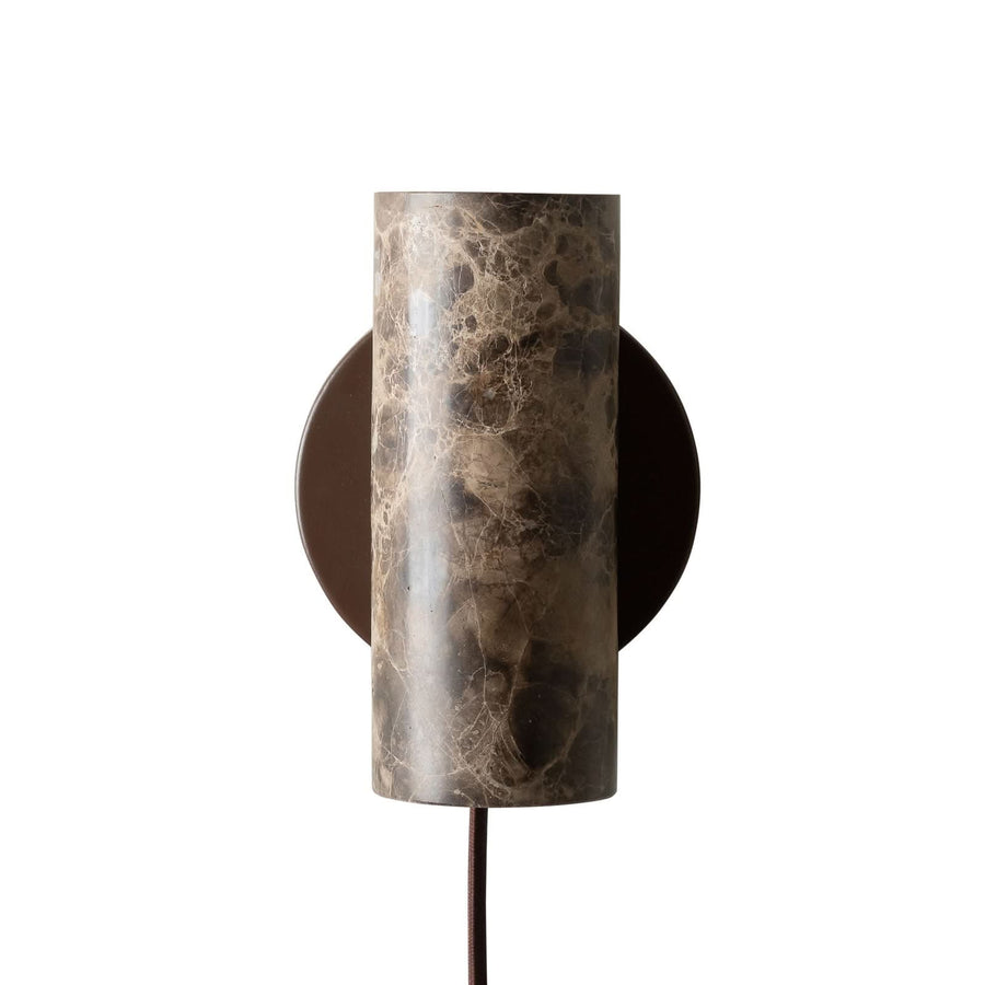 Applique murale Tivoli en pierre, marron, 2 lumières, Ø 9,5 cm