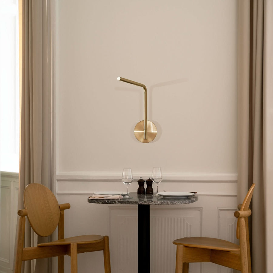 Applique murale LED Omni Pivot en aluminium, laiton, hauteur 34,9 cm