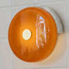 Applique murale LED Trip en verre, vert foncé marbré et ambre brillant, hauteur 19 cm