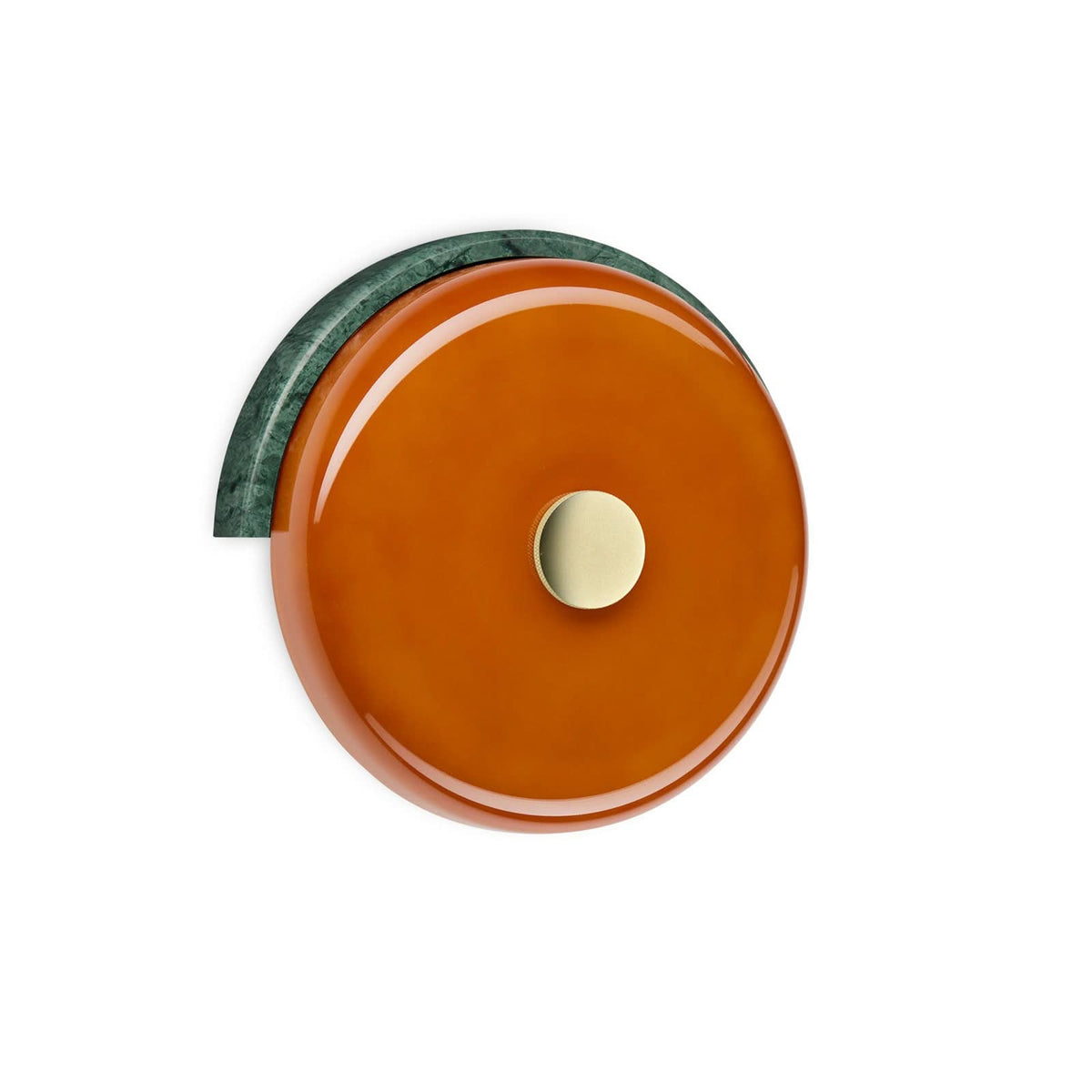 Applique murale LED Trip en verre, vert foncé marbré et ambre brillant, hauteur 19 cm