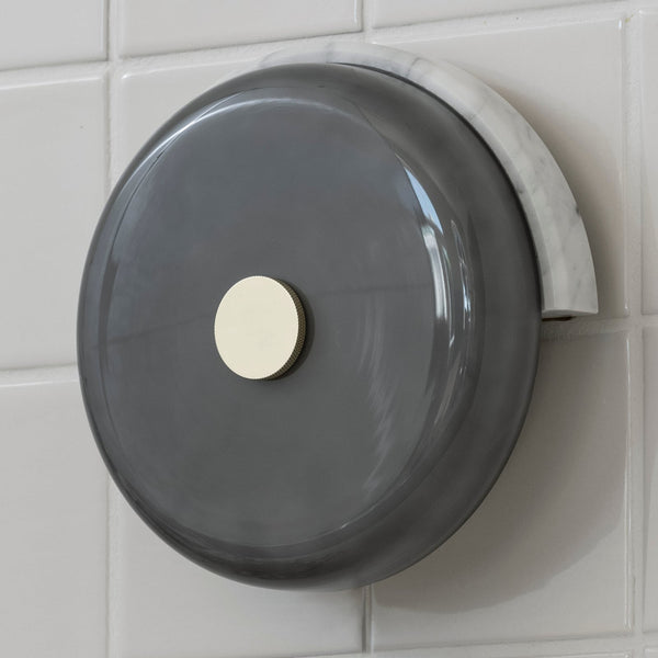 Applique murale LED Trip en verre, gris marbré et gris brillant, hauteur 19 cm