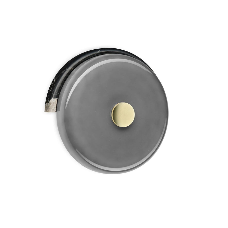 Applique murale LED Trip en verre, gris marbré et gris brillant, hauteur 19 cm