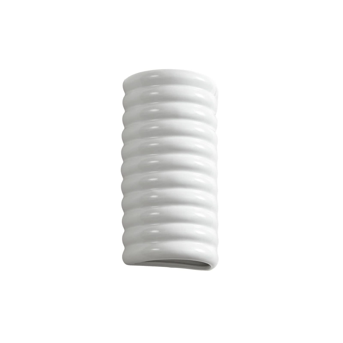 Applique murale LED Riff en céramique, blanc brillant, hauteur 25 cm