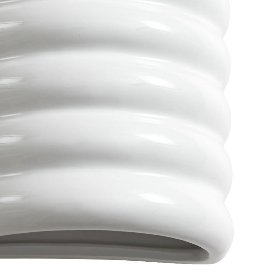 Applique murale LED Riff en céramique, blanc brillant, hauteur 25 cm