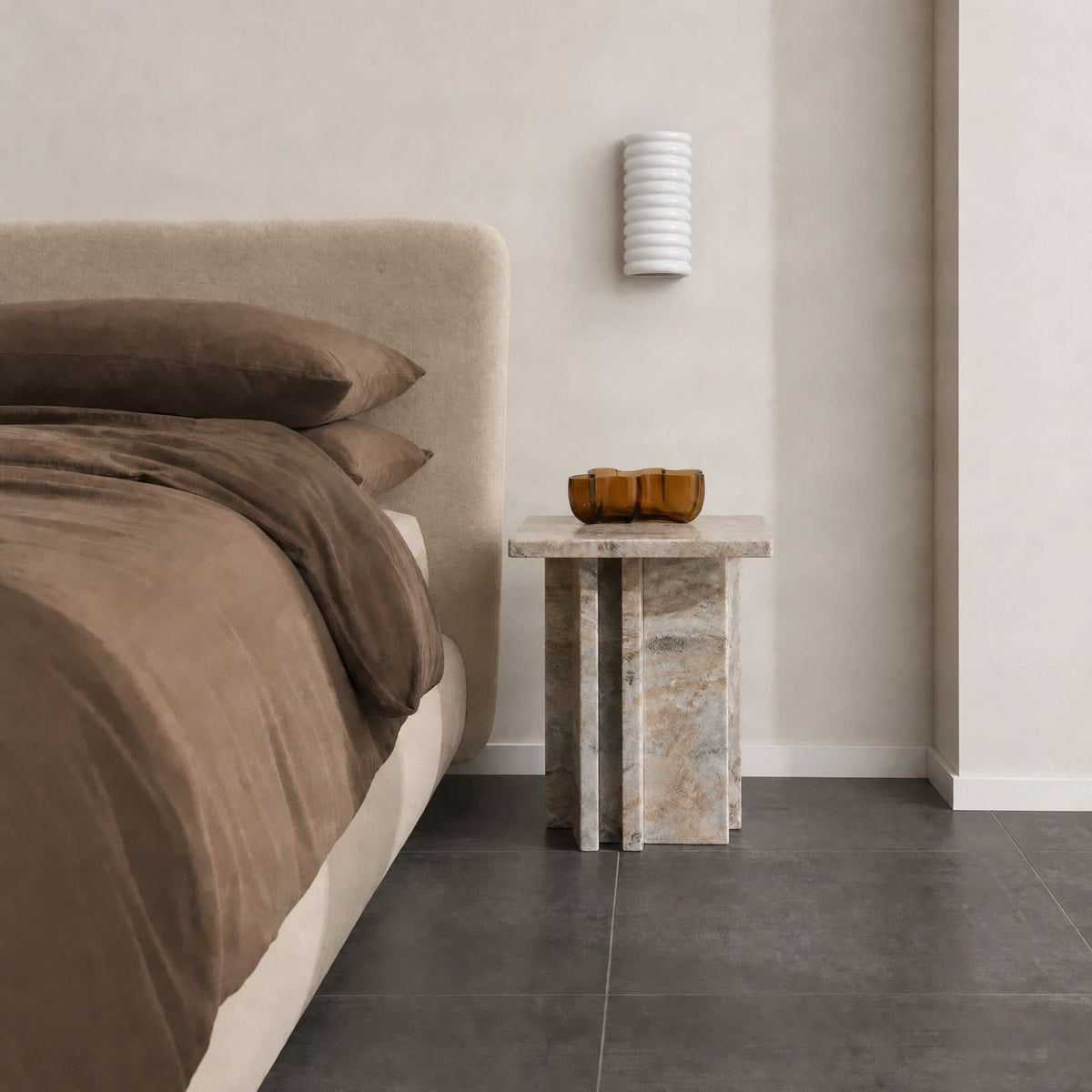 Applique murale LED Riff en céramique, blanc brillant, hauteur 25 cm